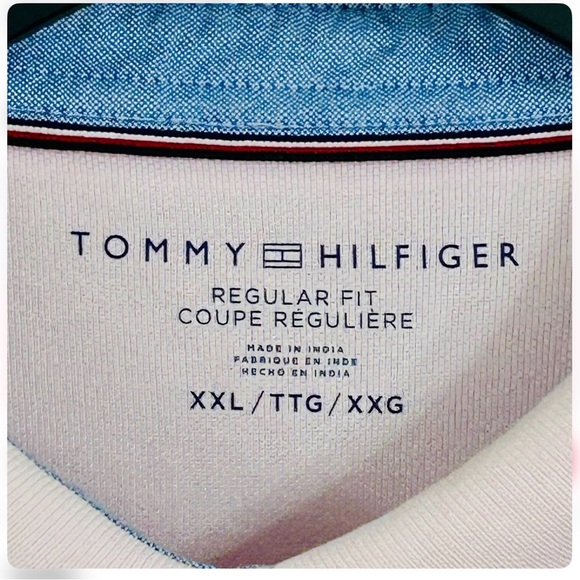 TOMMY HILFIGER Men's Pink Polo Shirt XXL, Regular Fit Short Sleeveless. - Picture 6 of 9